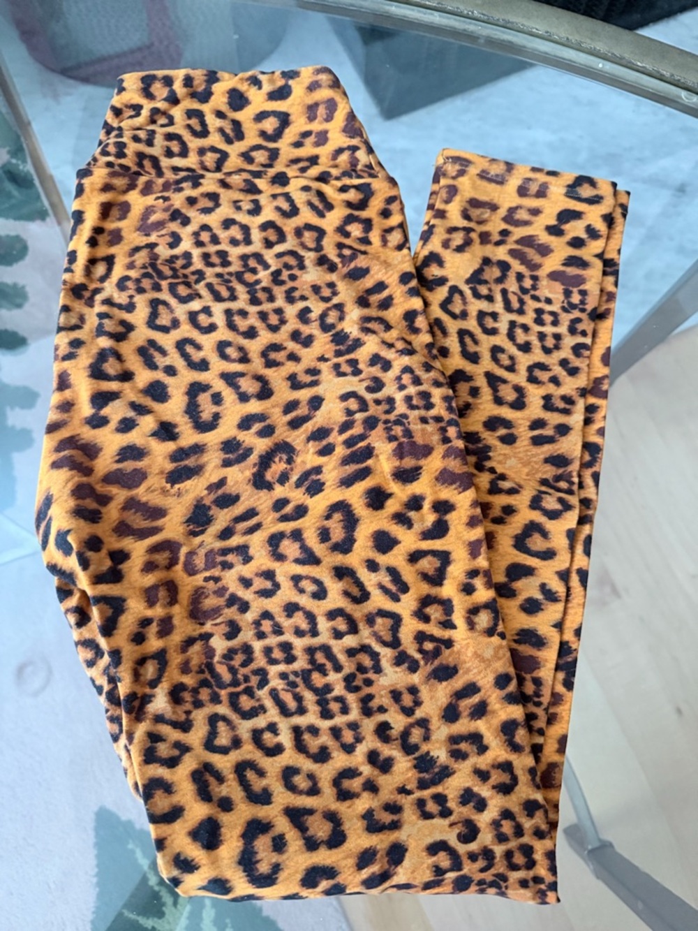LuLaRoe Leopard Print Leggings - Orange & Black leopard print